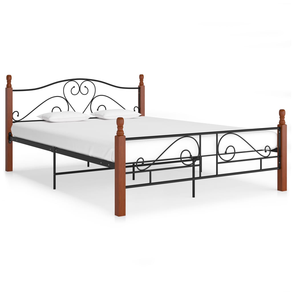 Bettgestell Schwarz Metall 140x200 cm
