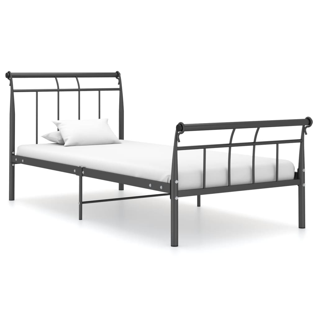 Bed Frame without Mattress Black Metal 90x200 cm