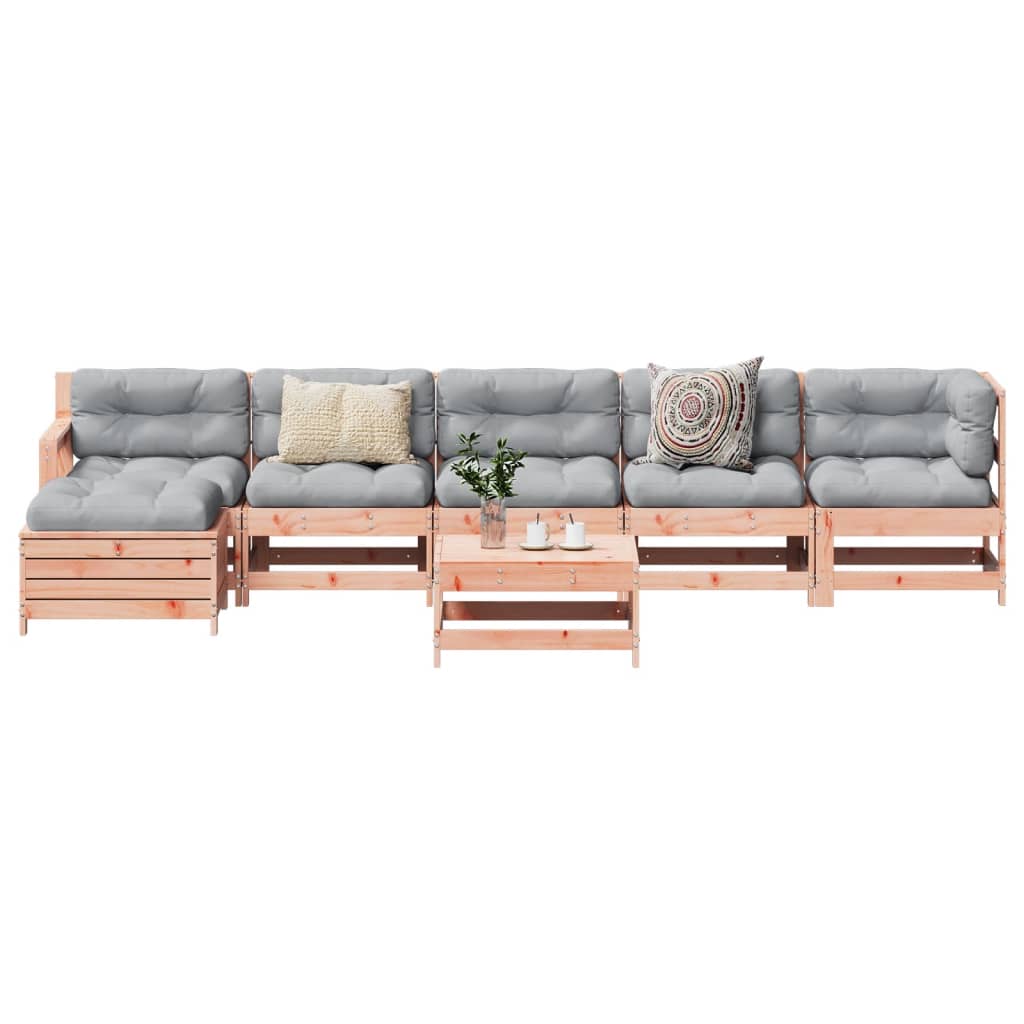 7 Piece Garden Lounge Set Solid Wood Douglas