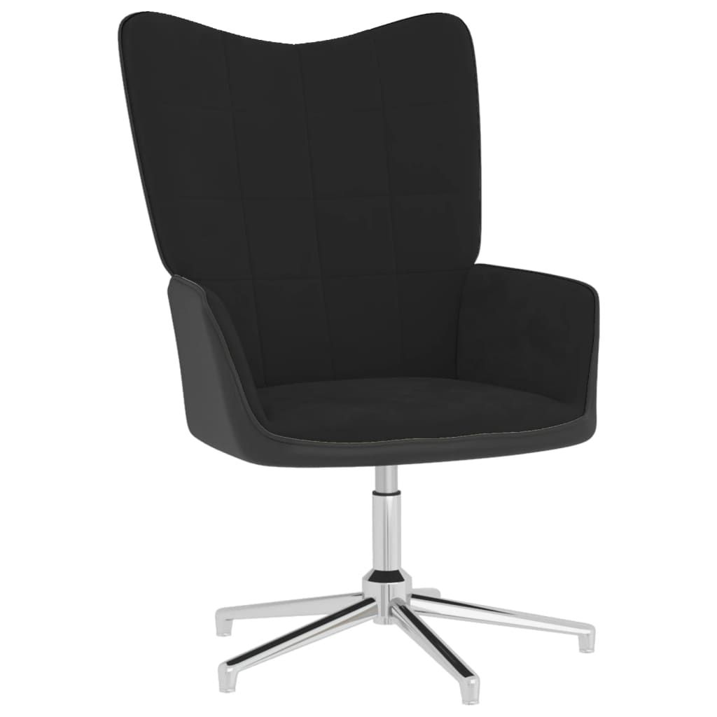 Πολυθρόνα Relax Μαύρη από Βελούδο και PVC