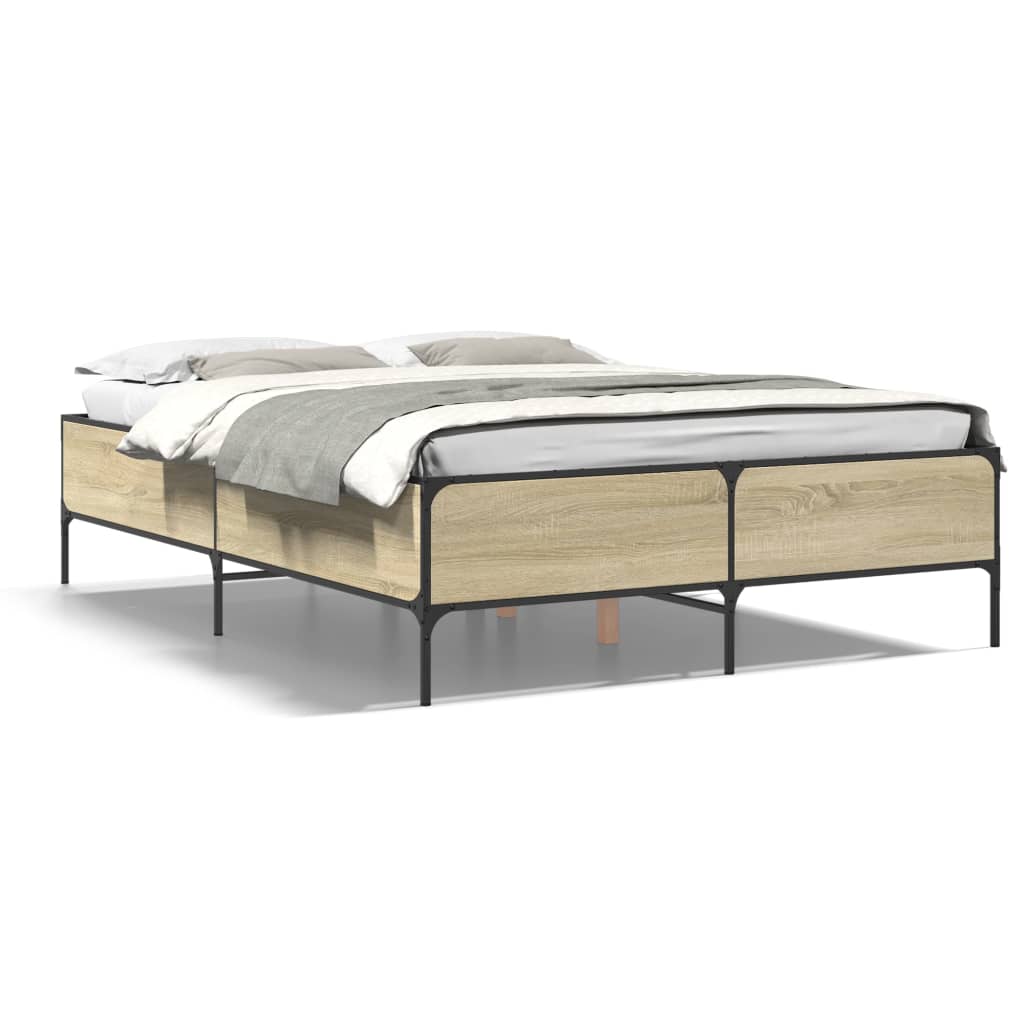Bed Frame without Mattress Sonoma Oak 160x200 cm