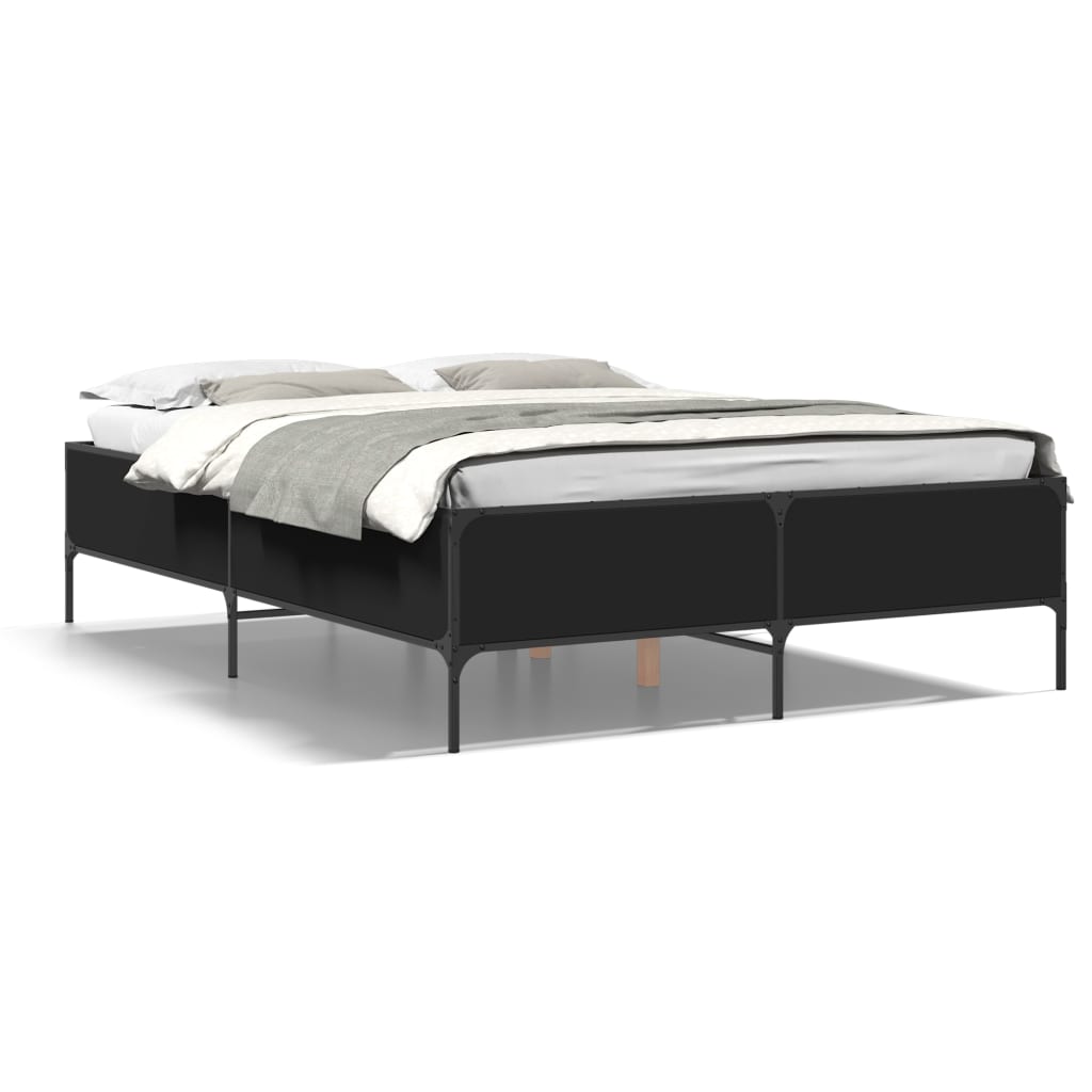 Bed Frame without Mattress Black 140x200 cm
