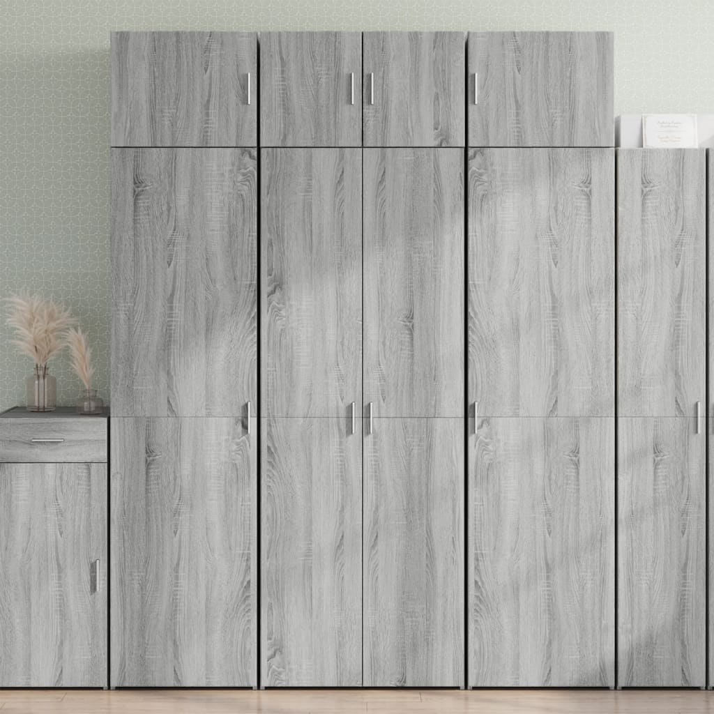 Storage Cabinet Grey Sonoma 70x42.5x225 cm Engineered Wood