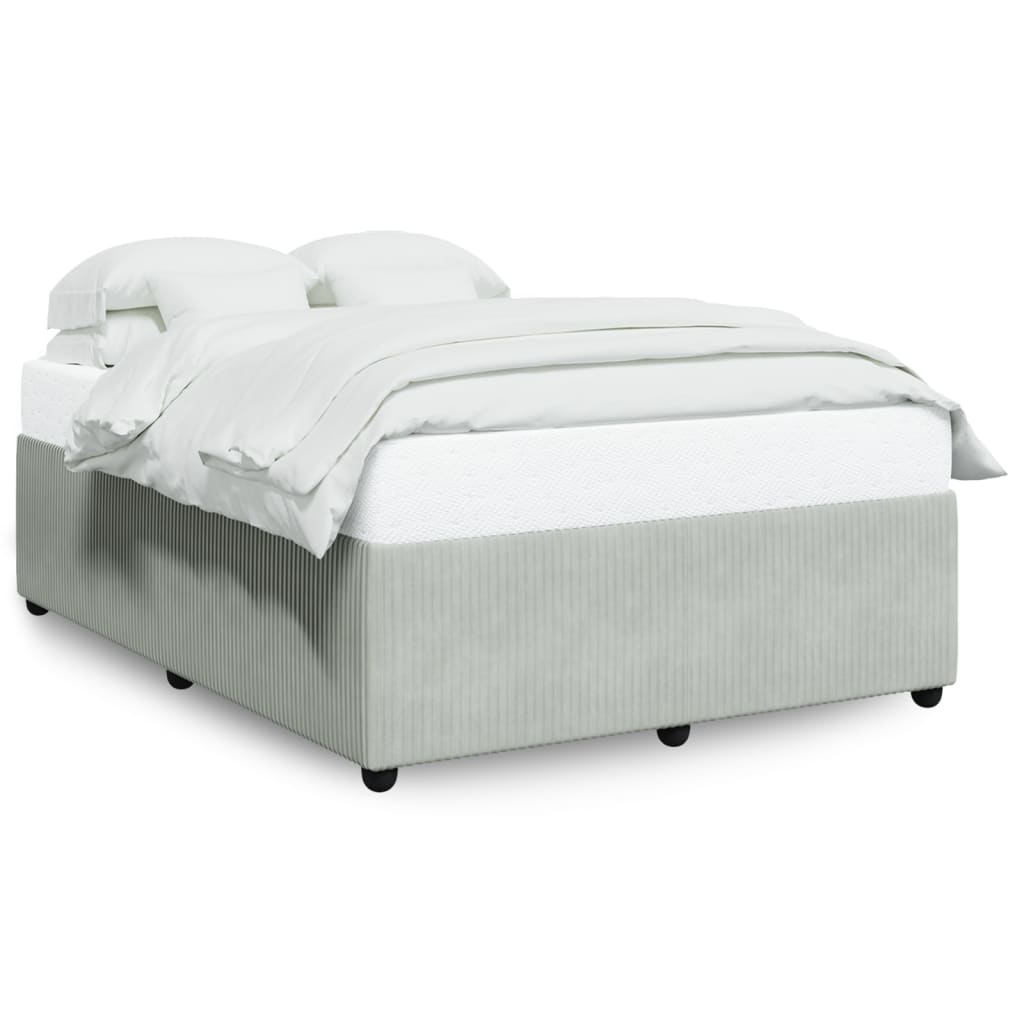 Bed Frame without Mattress Light Grey 140x190 cm Velvet