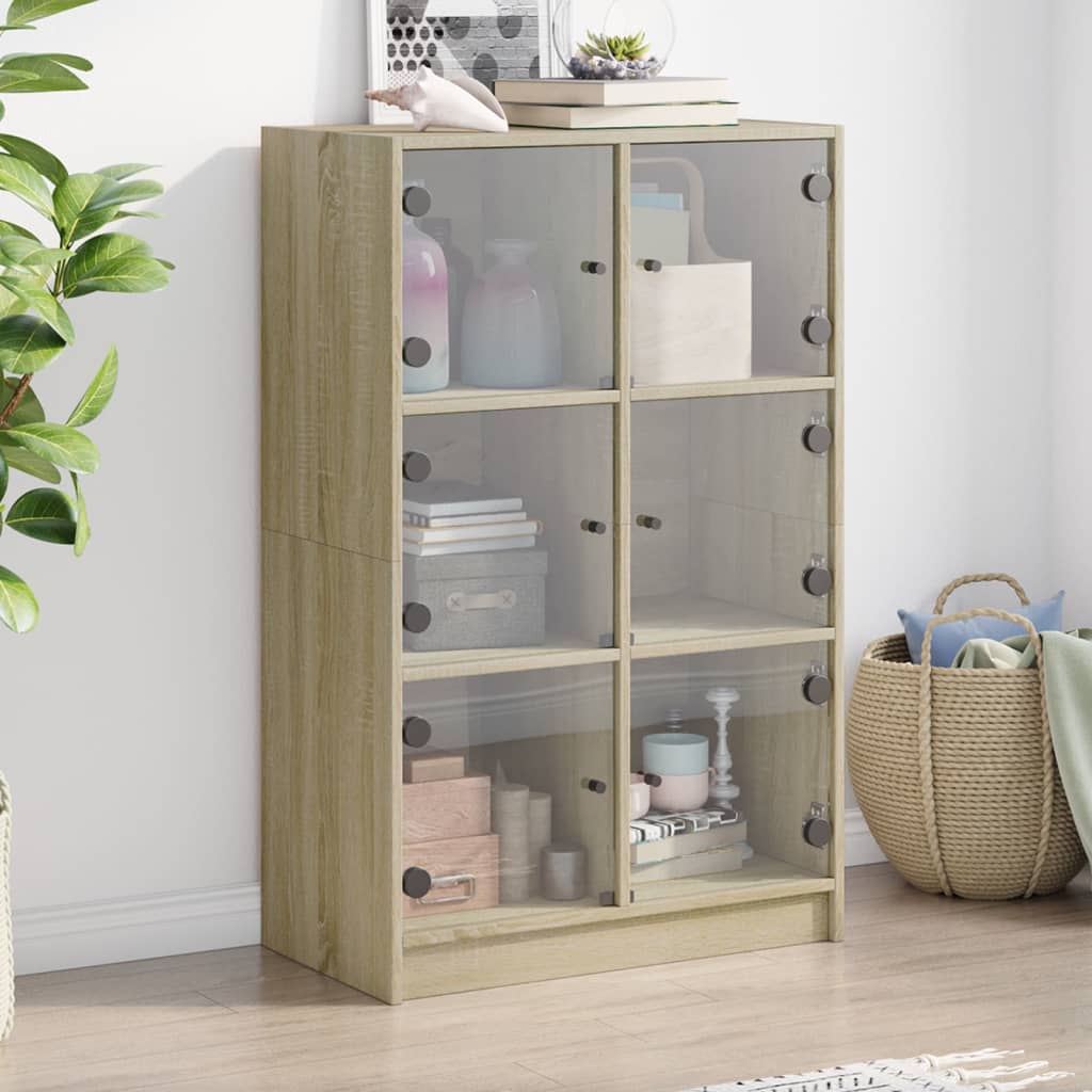Highboard with Doors Sonoma Oak 68x37x109 cm Engineered Wood