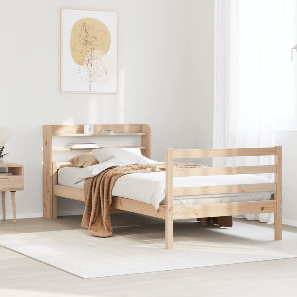 Bed Frame with Headboard without Mattress 75x190 cm Small Single