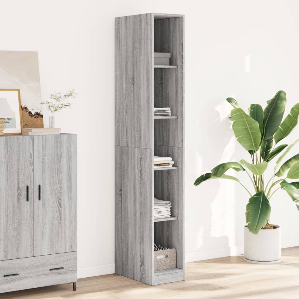 Ντουλάπα Γκρι Sonoma 30x50x200 εκ. από Επεξεργασμένο Ξύλο