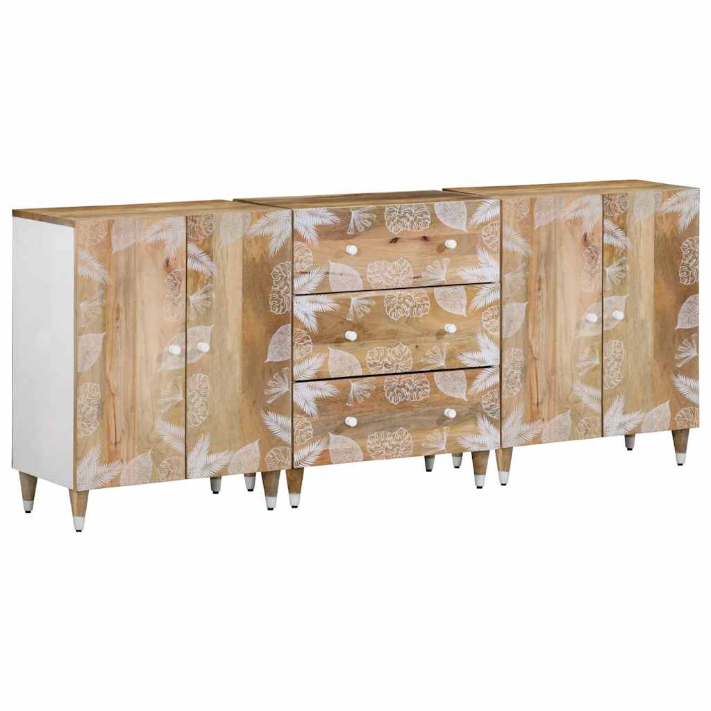 Sideboards 3 τεμάχια 60x33,5x75 cm μασίφ ξύλο Mango