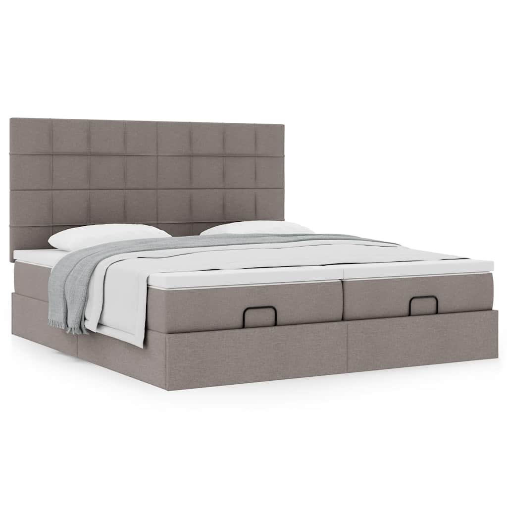 Οθωμανικό κρεβάτι με στρώματα Taupe 200x200cm ύφασμα