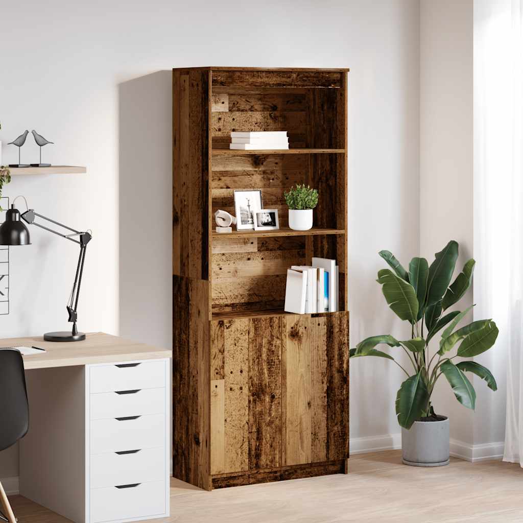 Highboard Old Wood 70x35x180 cm Engineered Wood