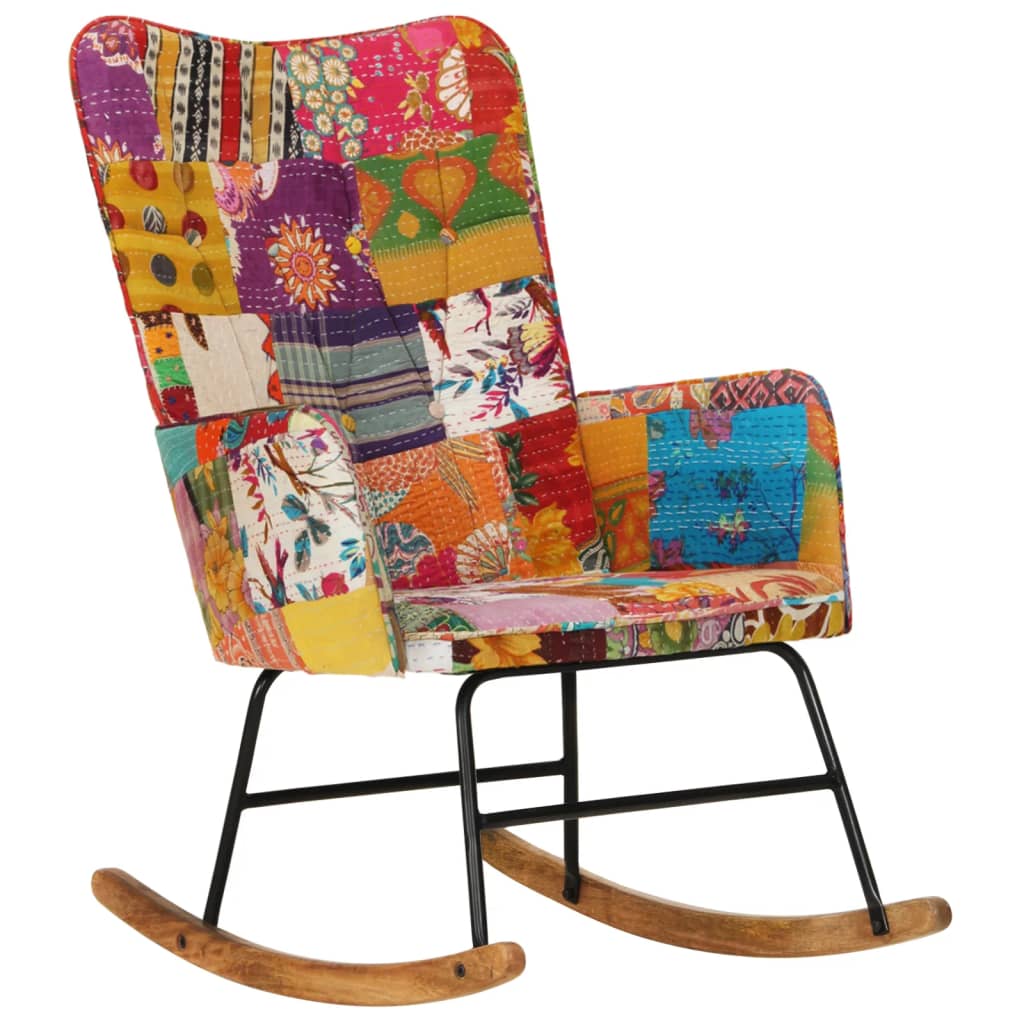 vidaXL Chaise à bascule Multicolore Toile patchwork