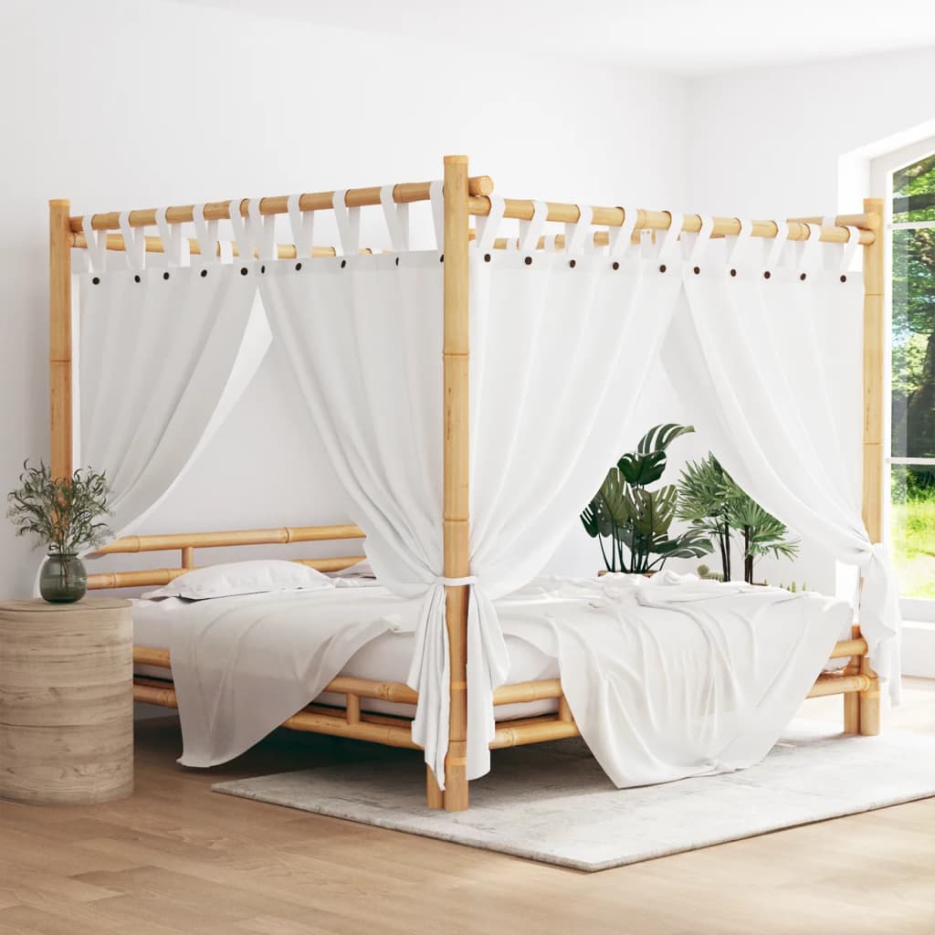 Himmelbett 200x200 cm Bambus
