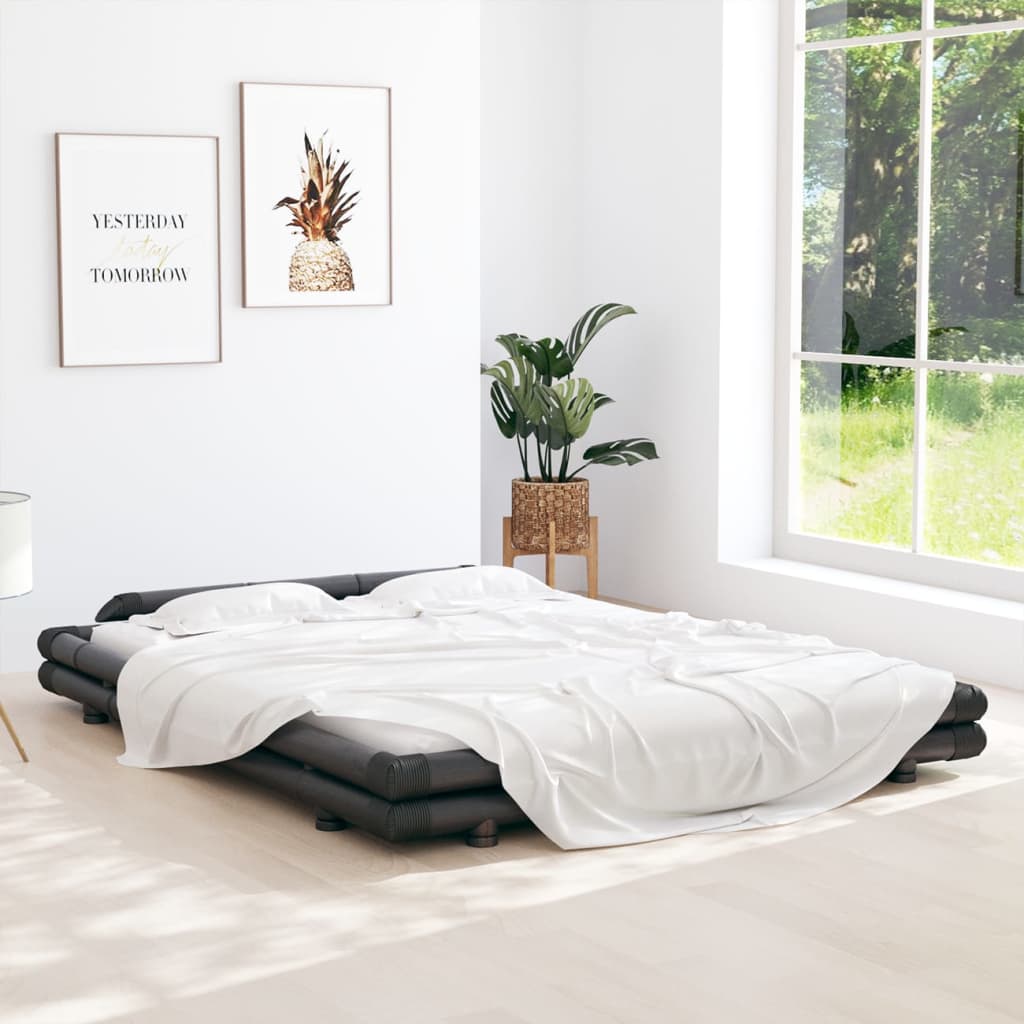 Bambusbett Dunkelbraun 160x200 cm