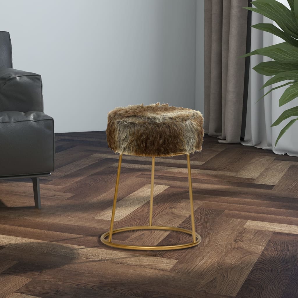 vidaXL Στρογγυλό Σκαμπό Hocker Μικτό Χρώμα Βελούδινο
