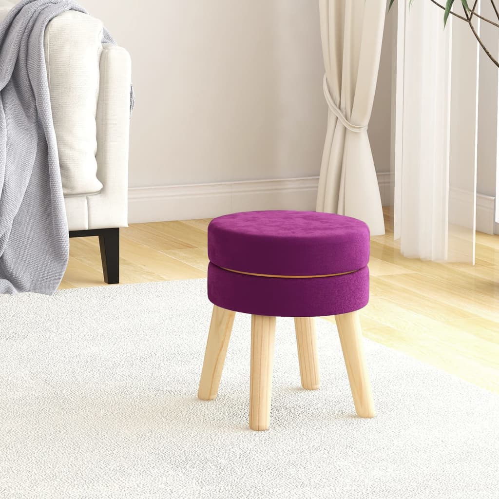 vidaXL Runder Hocker Violett Samt