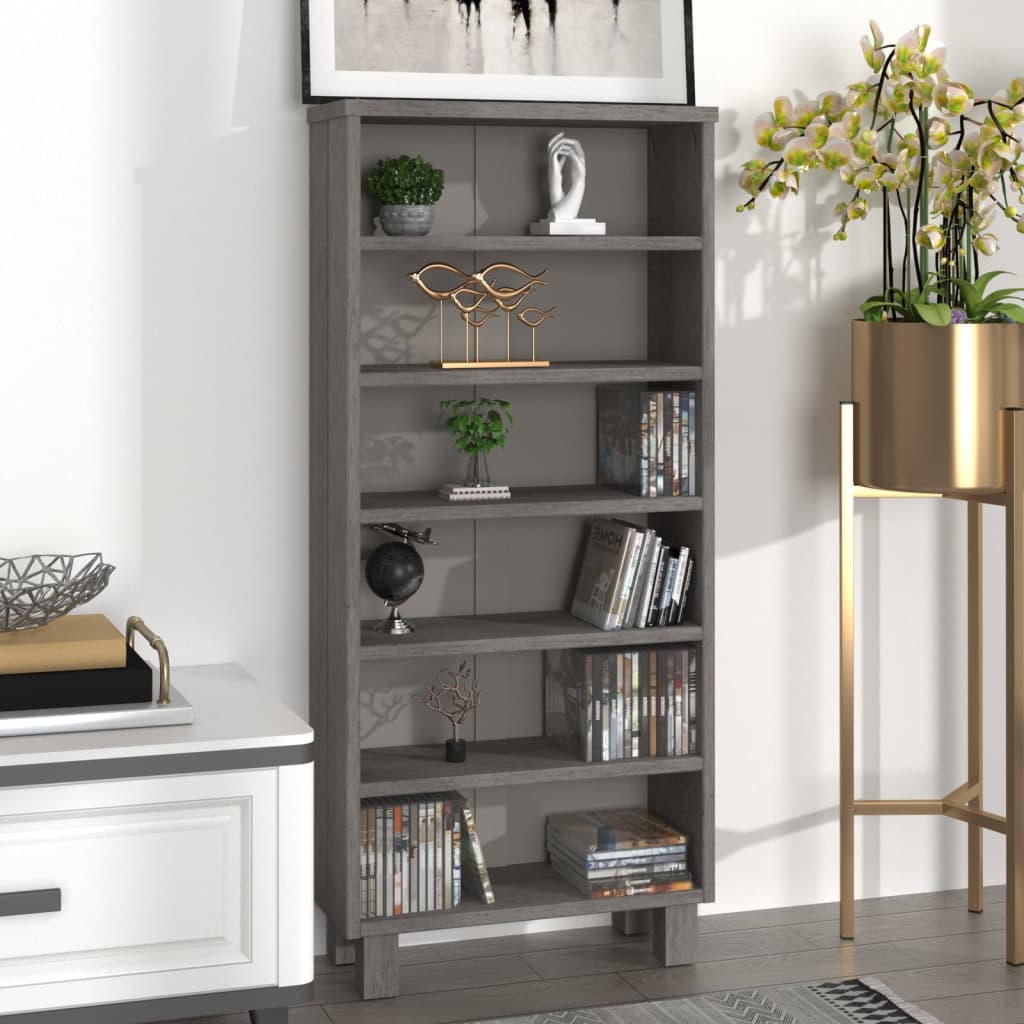 CD Cabinet HAMAR Light Grey 45x18x100 cm Solid Wood Pine