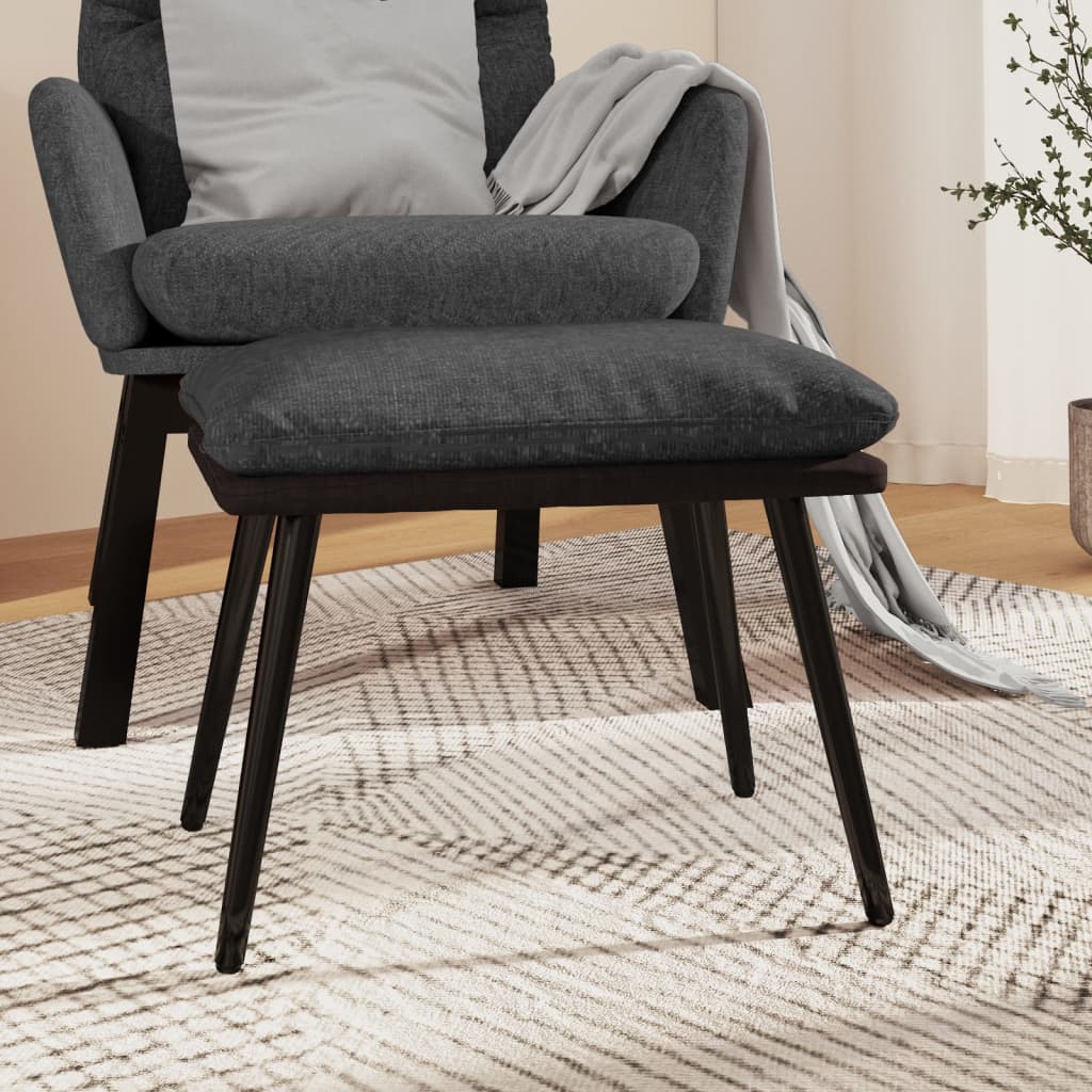 Υποπόδιο Σκούρο Γκρι 45x29,5x35 εκ. Ύφασμα & Συνθετικό Δέρμα