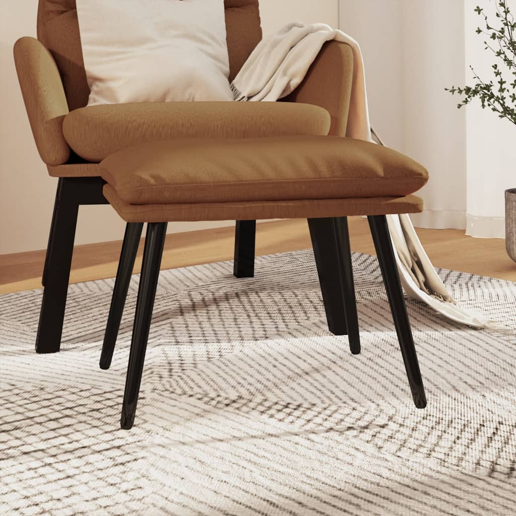 Υποπόδιο Taupe 45x30x35 εκ. από Ύφασμα Μικροϊνών