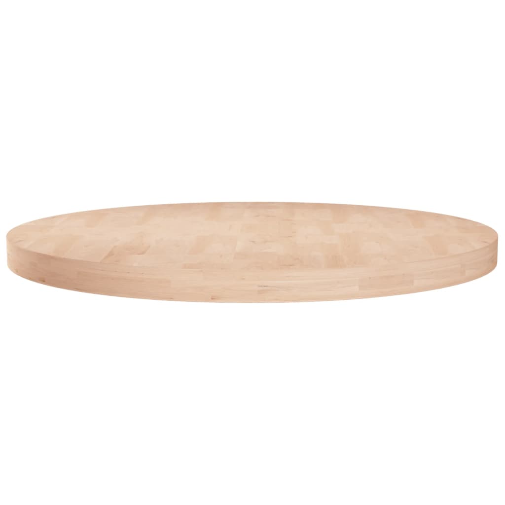 Round Table Top Ø80x4 cm Untreated Solid Wood Oak