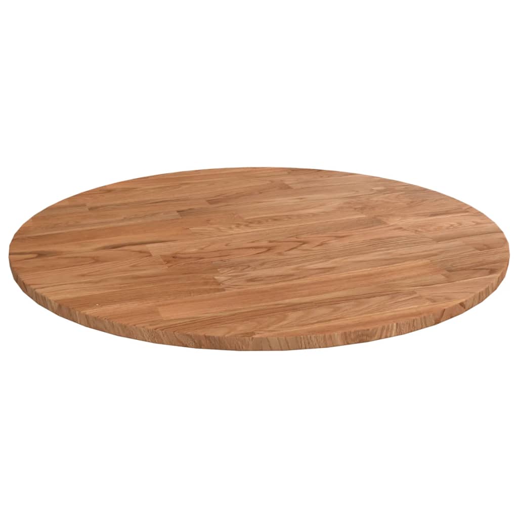 Round Table Top Light Brown Ø40x1.5 cm Treated Solid Wood Oak