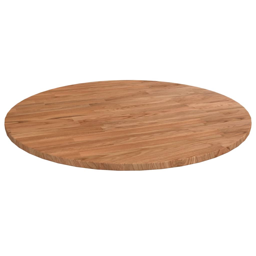 Round Table Top Light Brown Ø60x1.5 cm Treated Solid Wood Oak