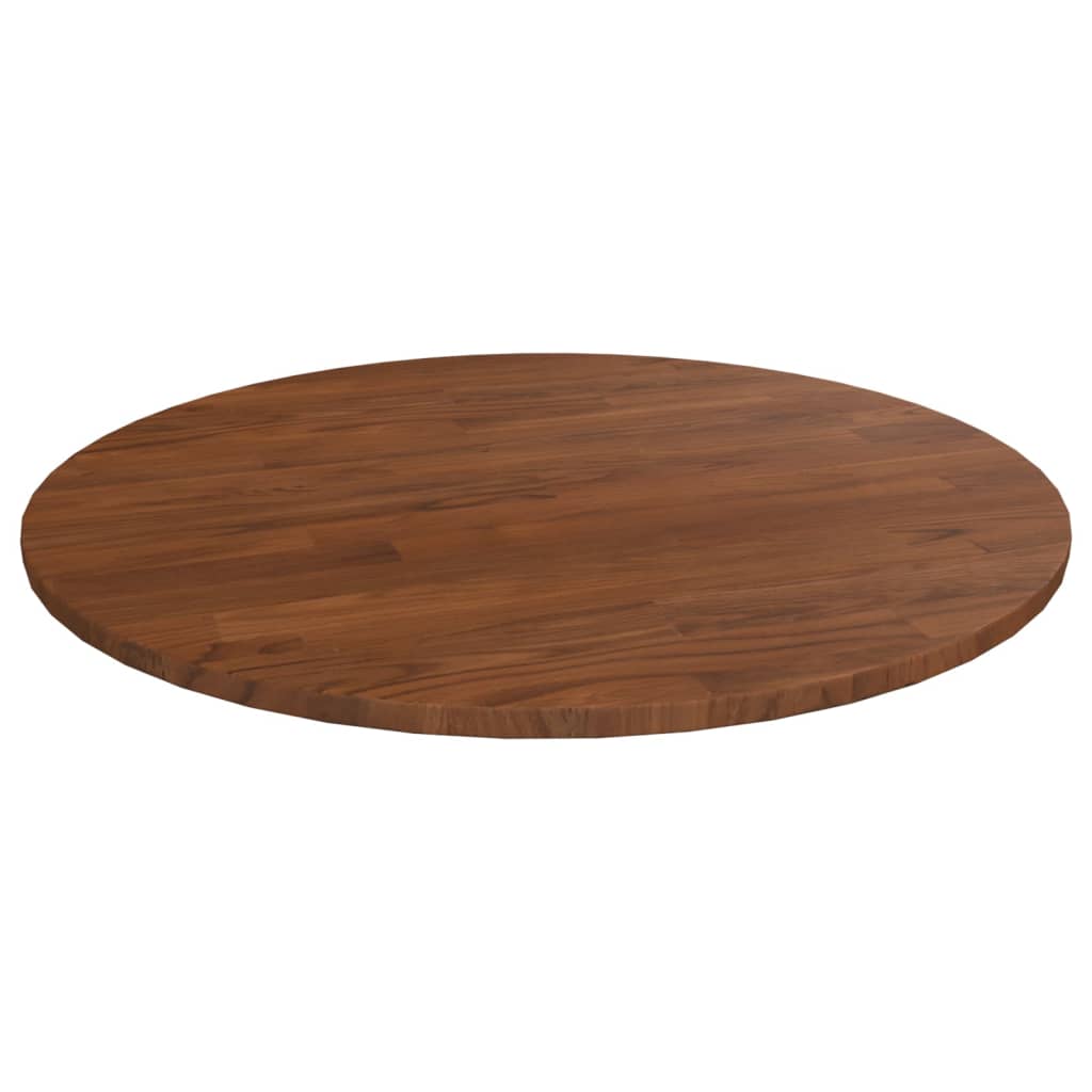 Round Table Top Dark Brown Ø60x1.5 cm Treated Solid Wood Oak