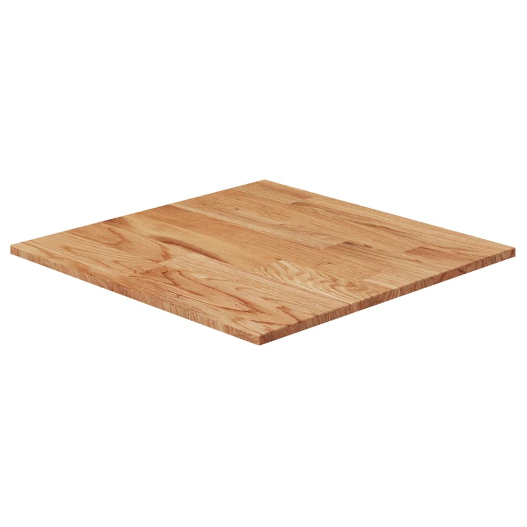 Square Table Top Light Brown 40x40x1.5cm Treated Solid Wood Oak