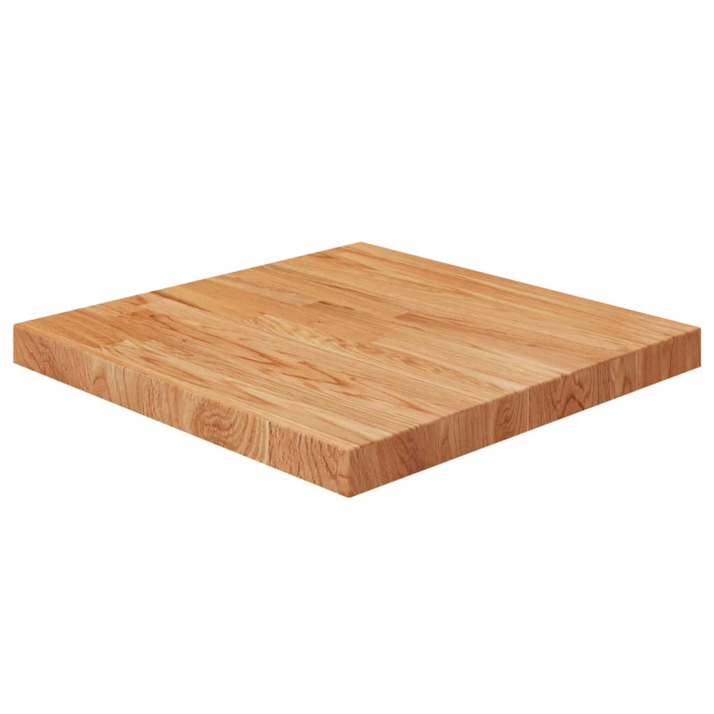 Square Table Top Light Brown 50x50x4cm Treated Solid Wood Oak