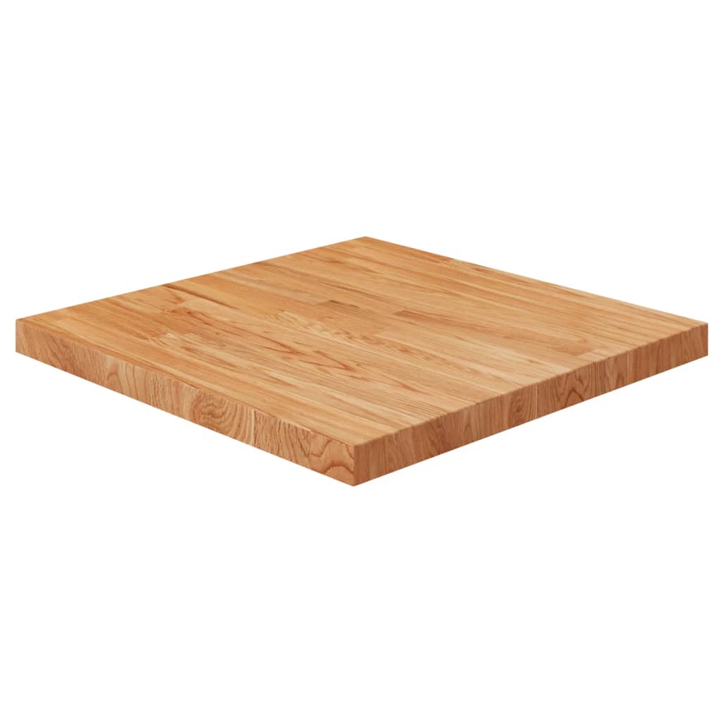 Square Table Top Light Brown 60x60x4cm Treated Solid Wood Oak