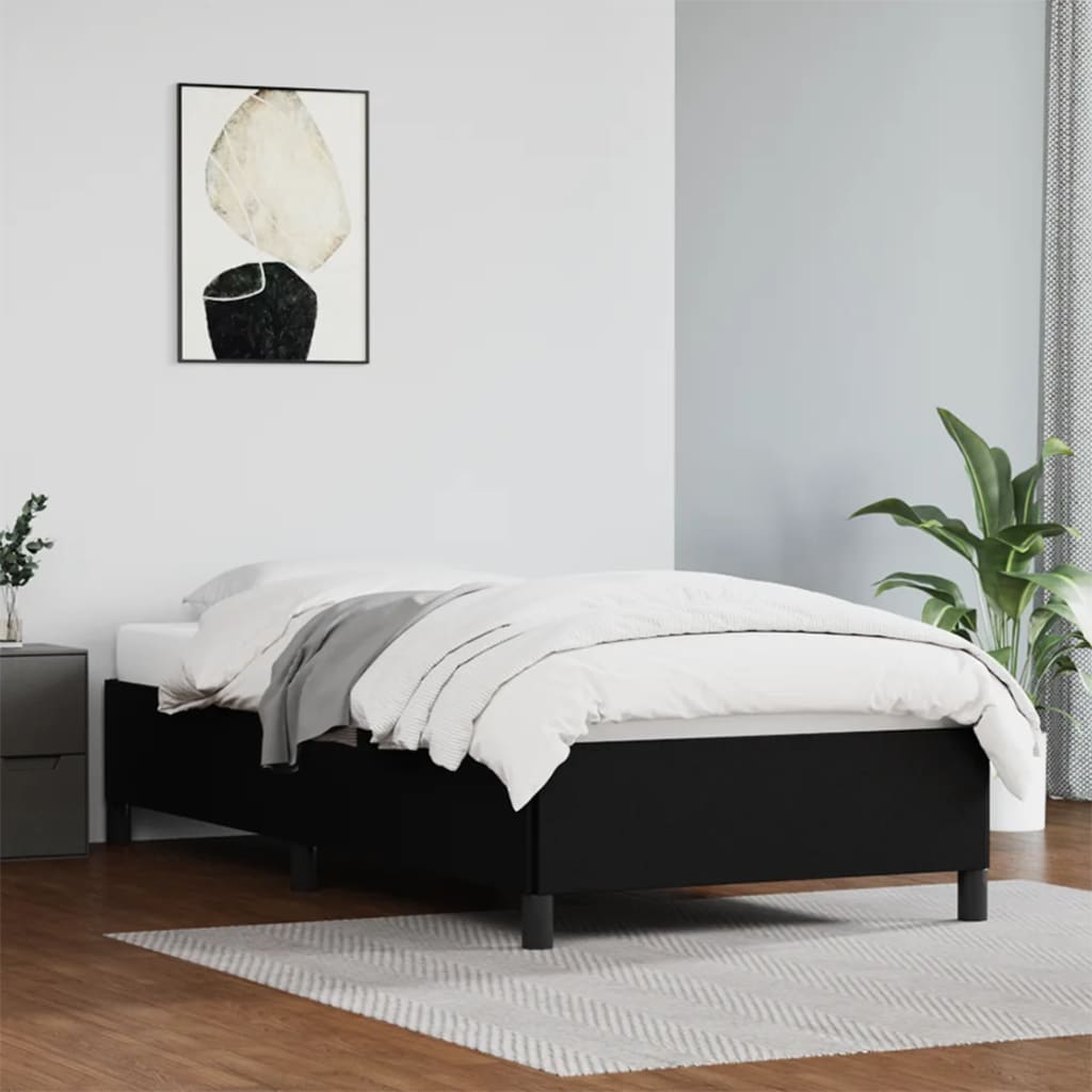 Bed Frame without Mattress Black 90x190 cm Single Single Faux Leather