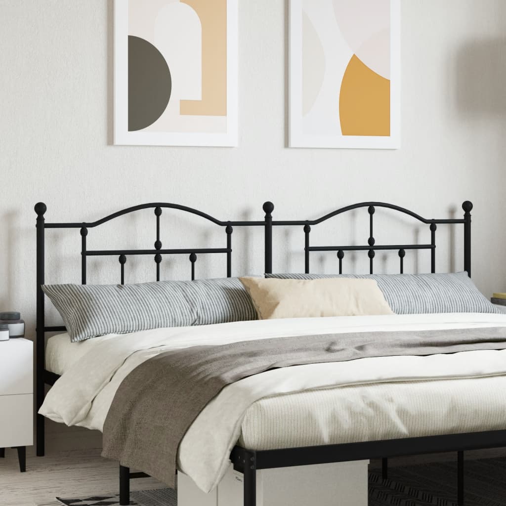 Metal Headboard Black 193 cm