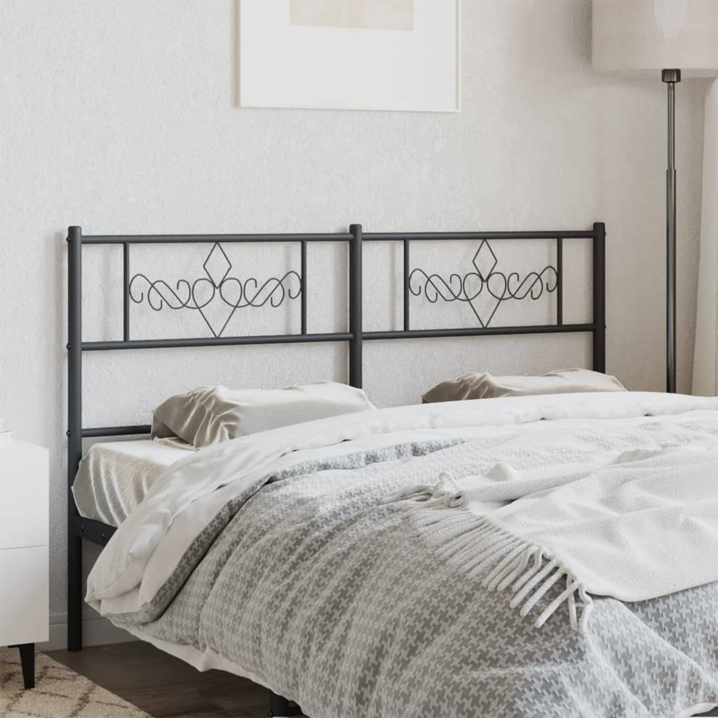 Metal Headboard Black 120 cm