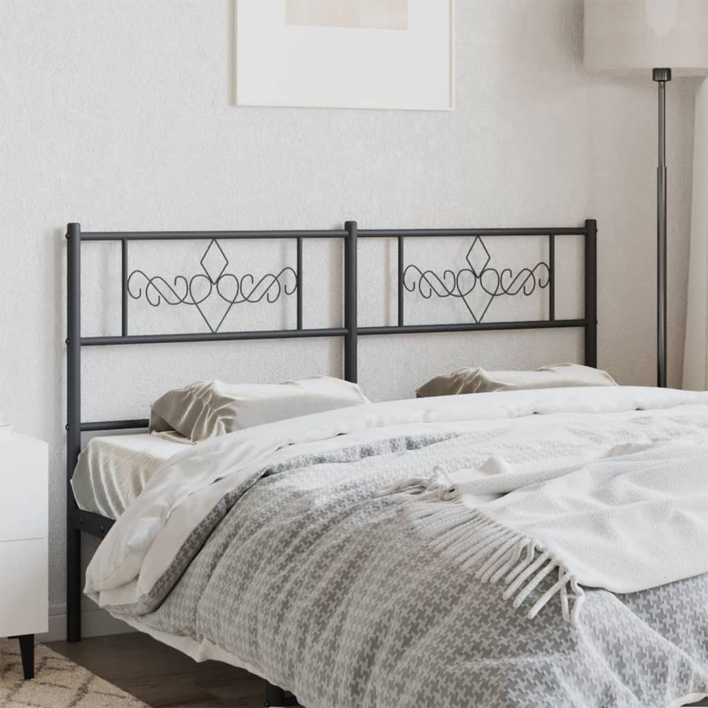 Metal Headboard Black 160 cm
