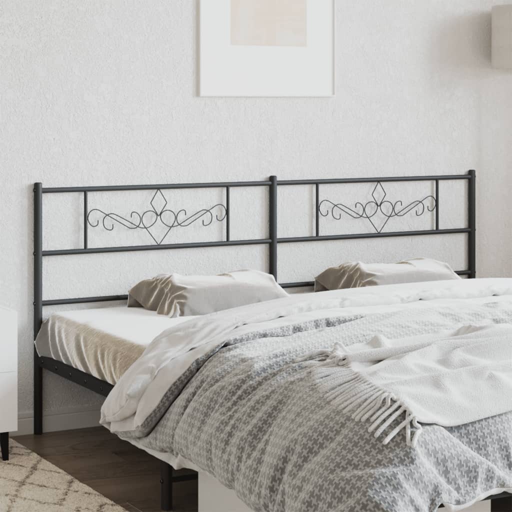 Metal Headboard Black 200 cm