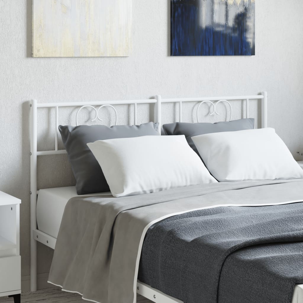 Metal Headboard White 150 cm