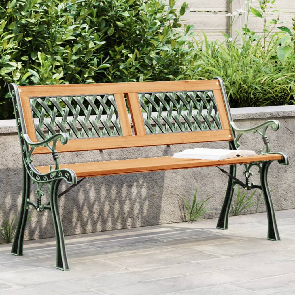 Garden Bench 116 cm Solid Wood Fir and Steel