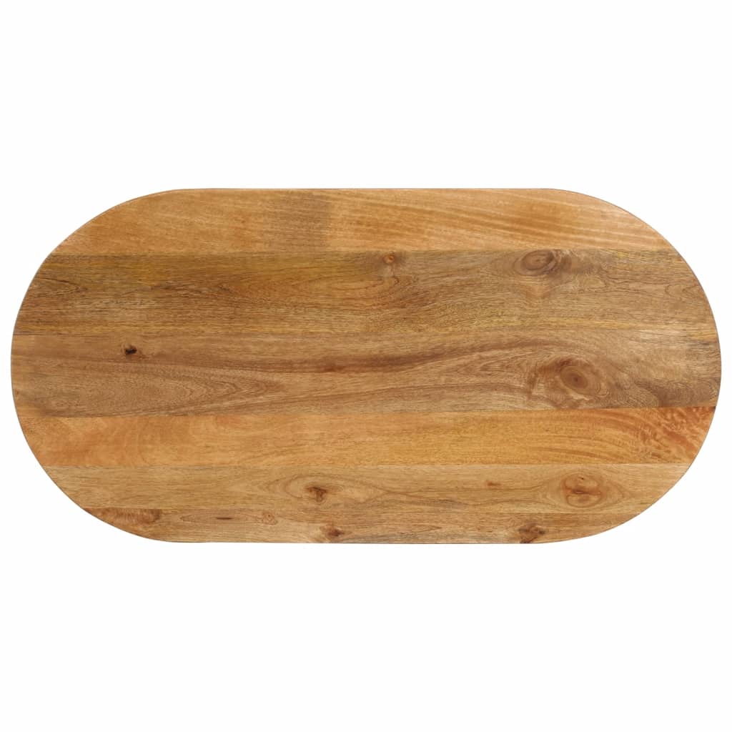 Table Top 80x40x3.8 cm Oval Solid Wood Mango