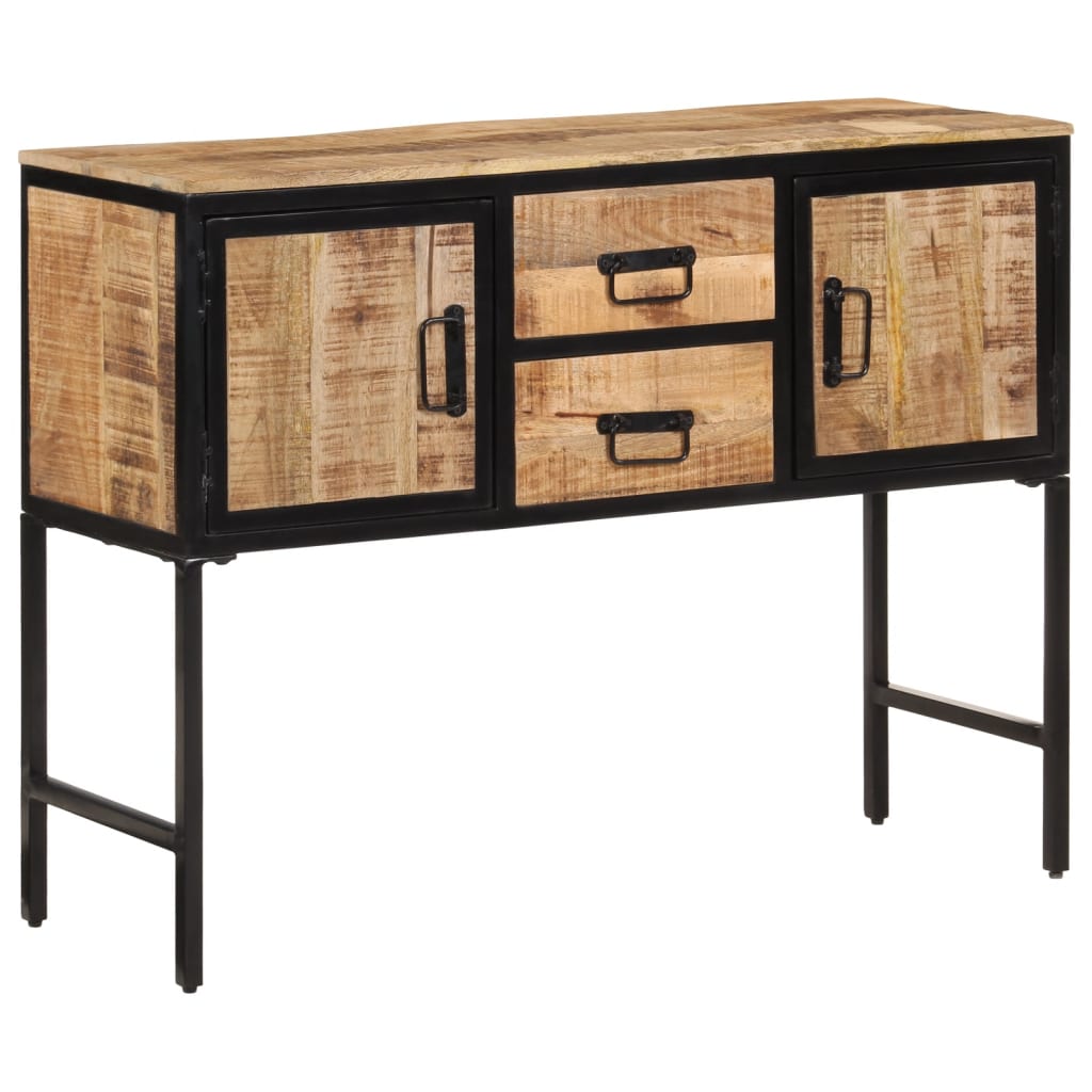 Highboard 100x35x75 cm Solid Rough Wood Mango