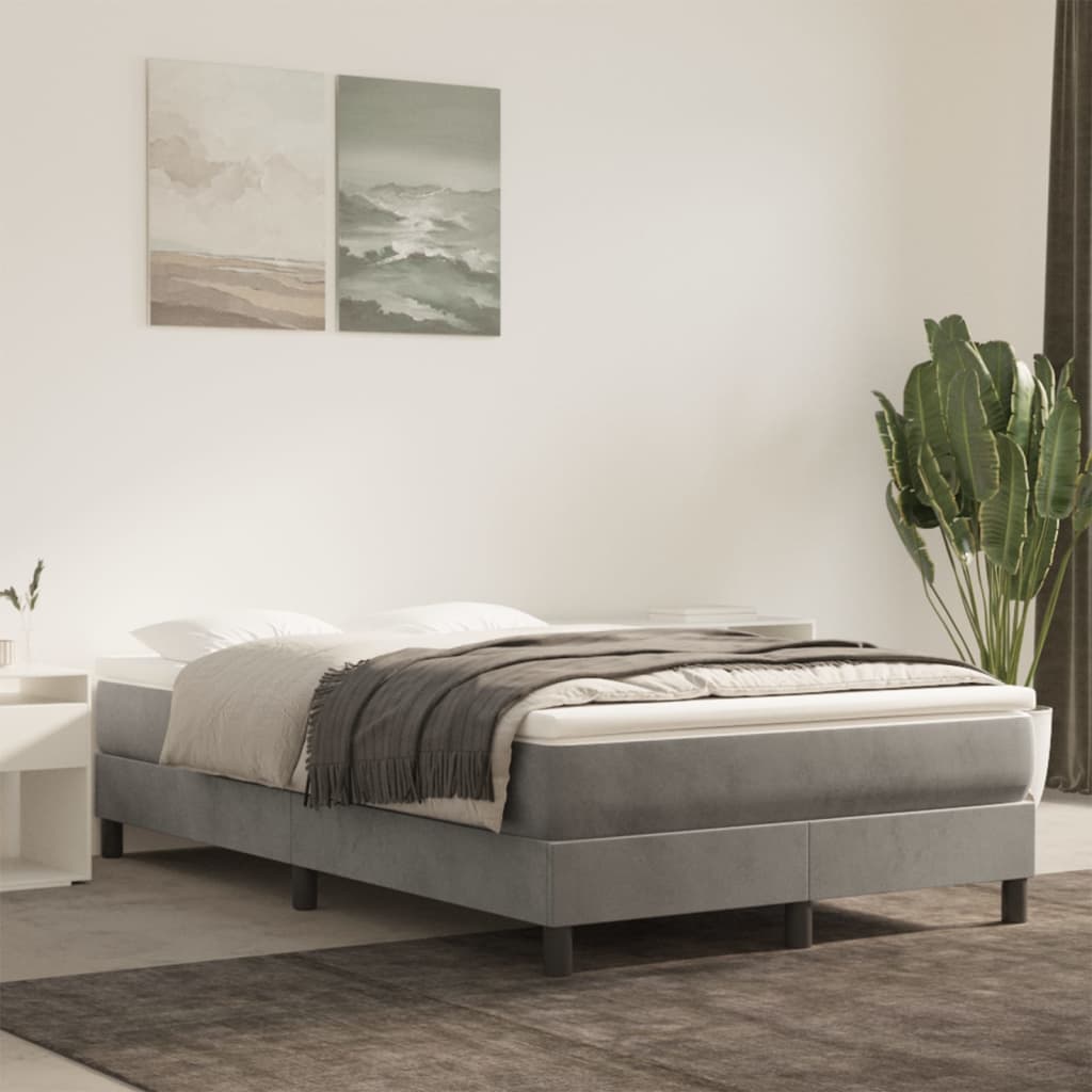 Στρώμα με Pocket Springs Ανοιχτό Γκρι 120x220x20 εκ. Βελούδινο