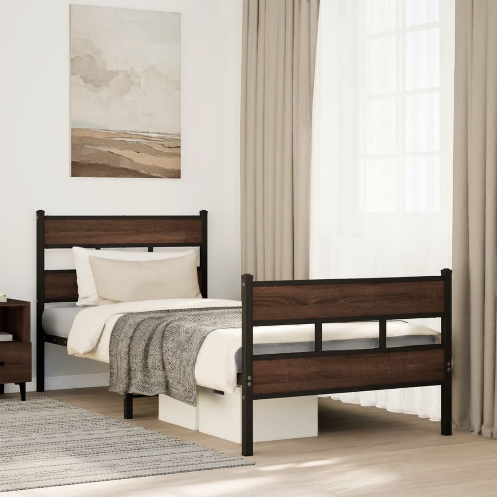 Bed Frame without Mattress with Headboard and Footboard 100x190 cm