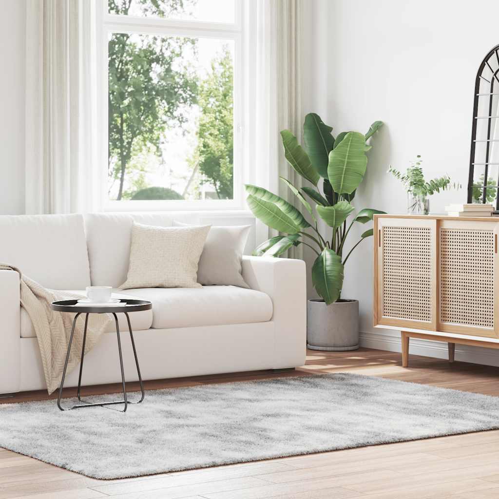 Shaggy Rug High Pile NAVARRA Light Grey 160x230 cm Polyester