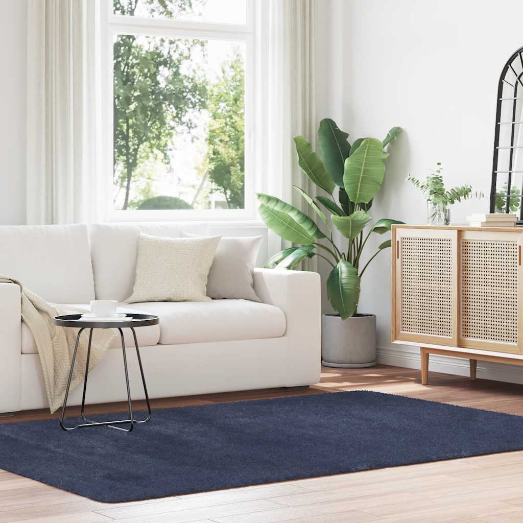 Shaggy Rug High Pile NAVARRA Navy 160x230 cm Polyester