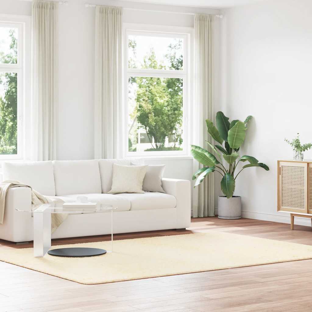 Shaggy Rug High Pile NAVARRA Cream 200x290 cm Polyester