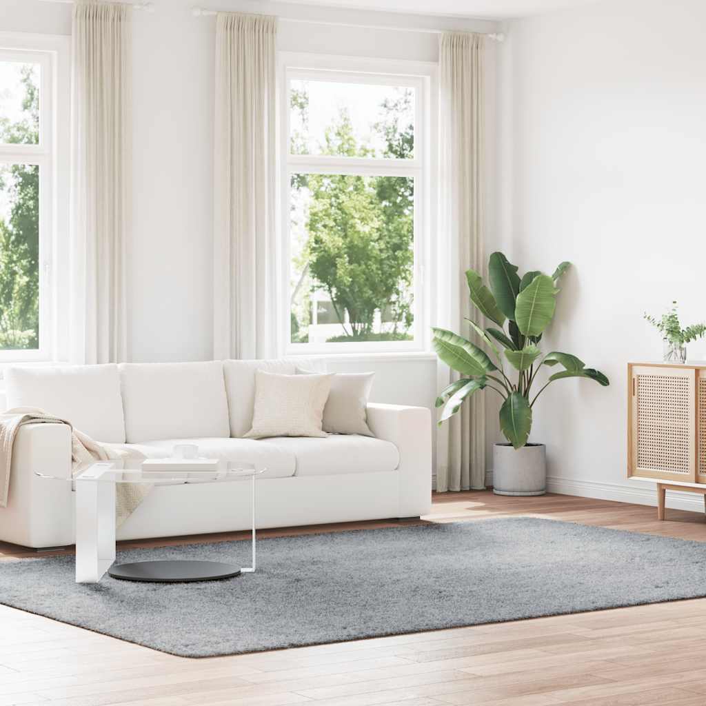 Shaggy Rug High Pile NAVARRA Silver Grey 240x340 cm Polyester