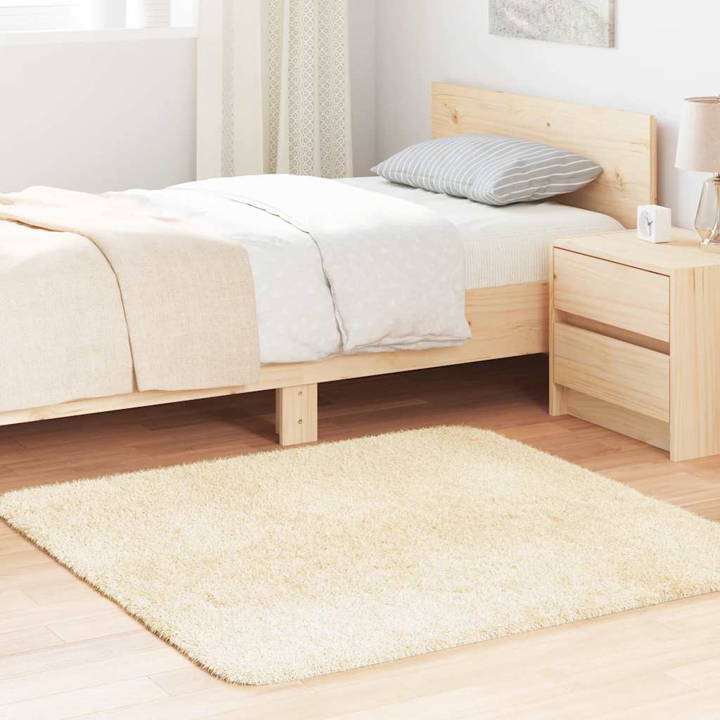 Shaggy Rug High Pile NAVARRA Cream 120x120 cm Polyester