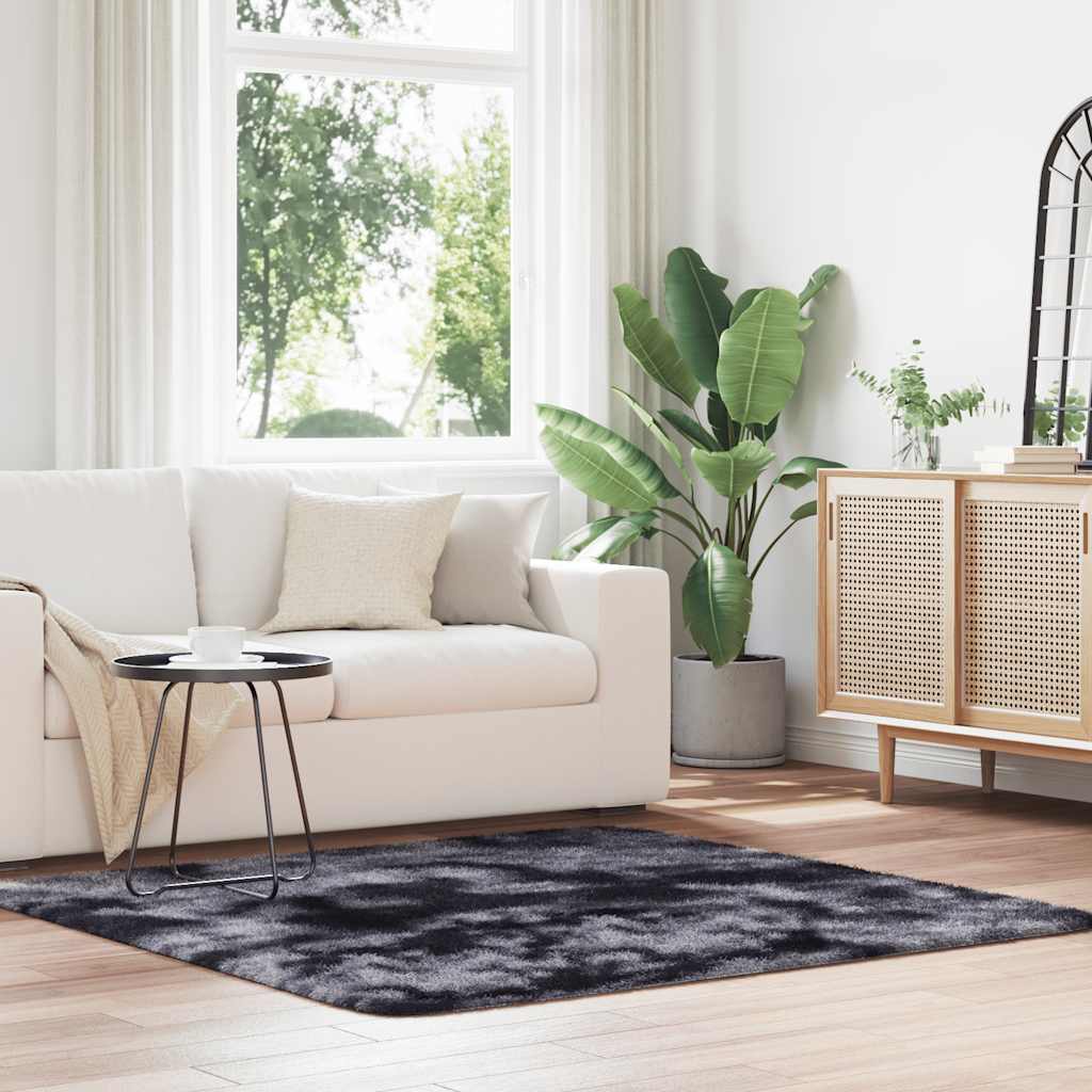 Shaggy Rug High Pile NAVARRA Dark Grey 160x160 cm Polyester