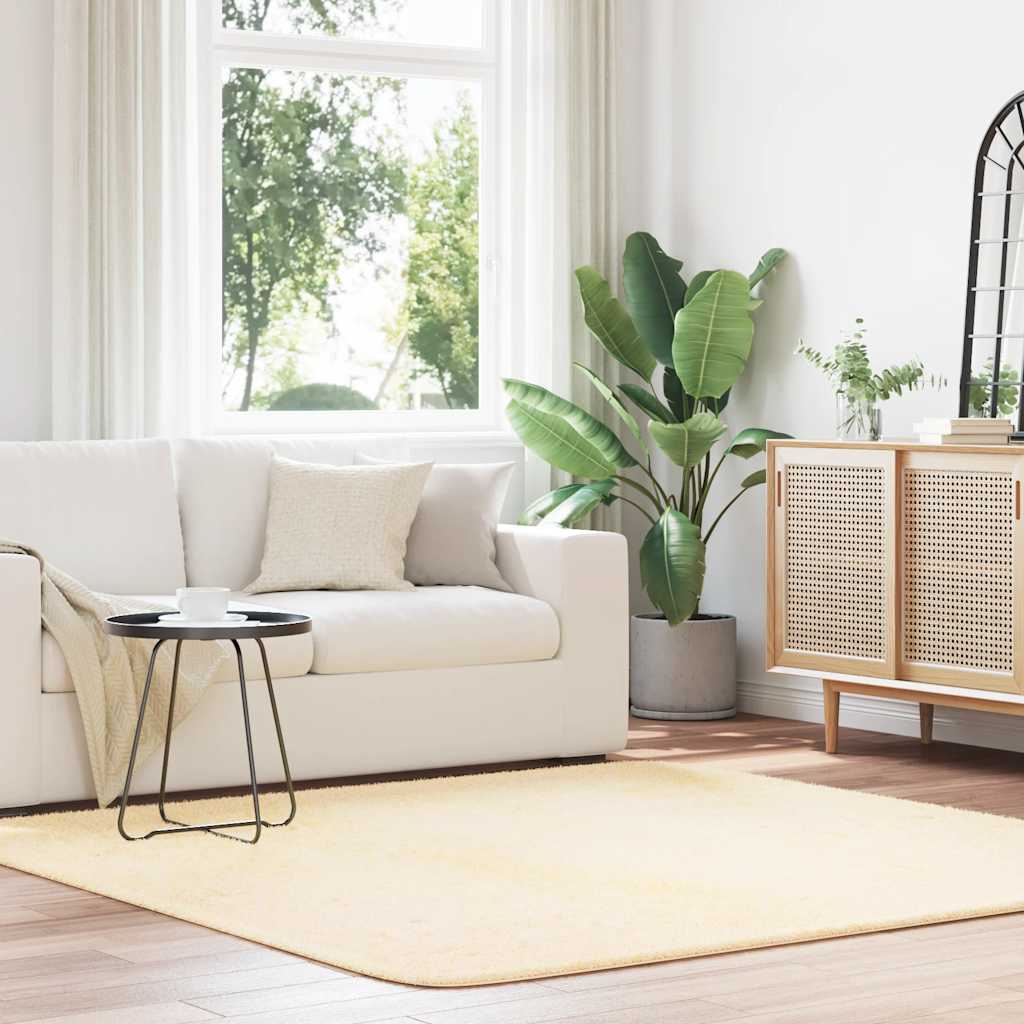 Shaggy Rug High Pile NAVARRA Cream 200x200 cm Polyester