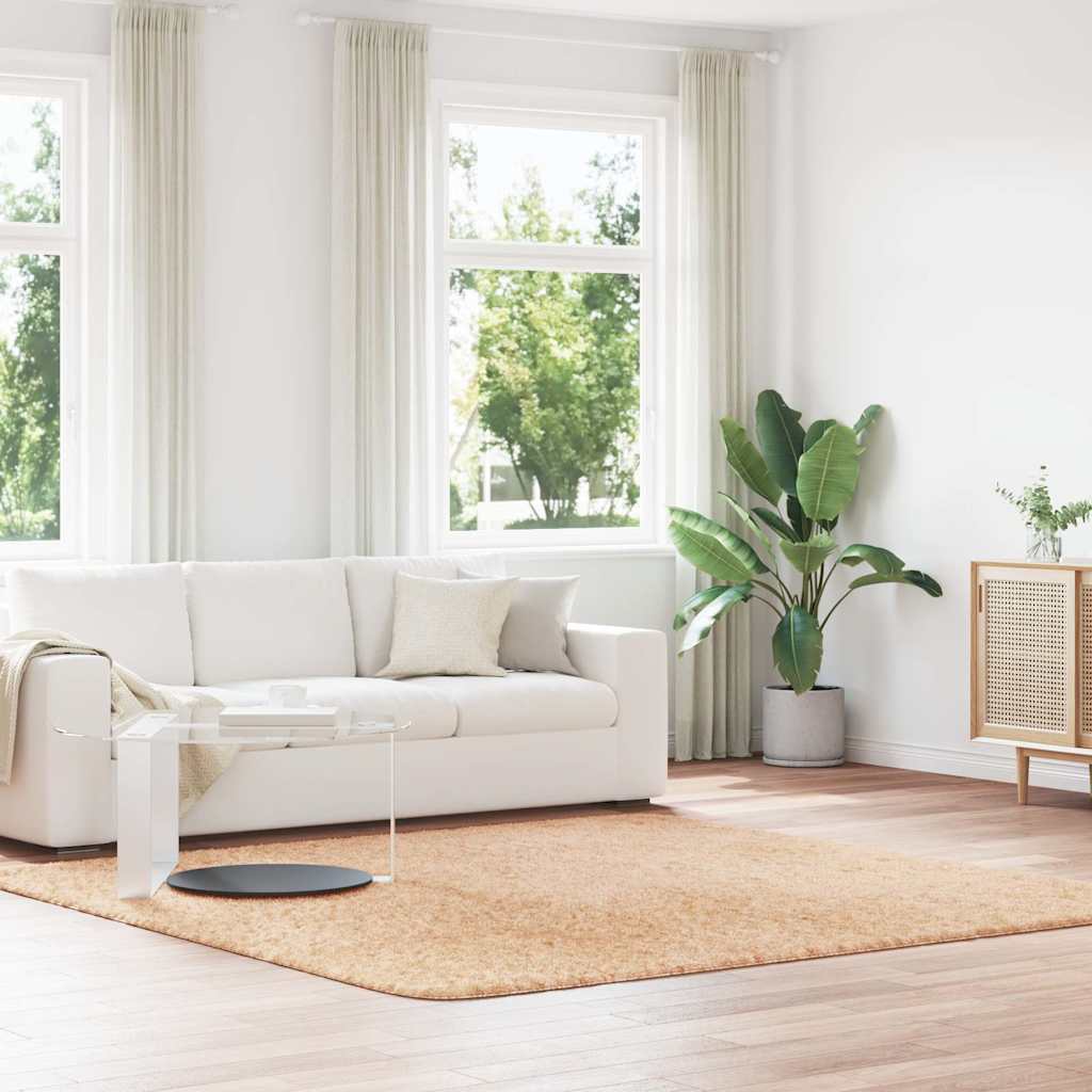 Shaggy Rug High Pile NAVARRA Beige 240x240 cm Polyester