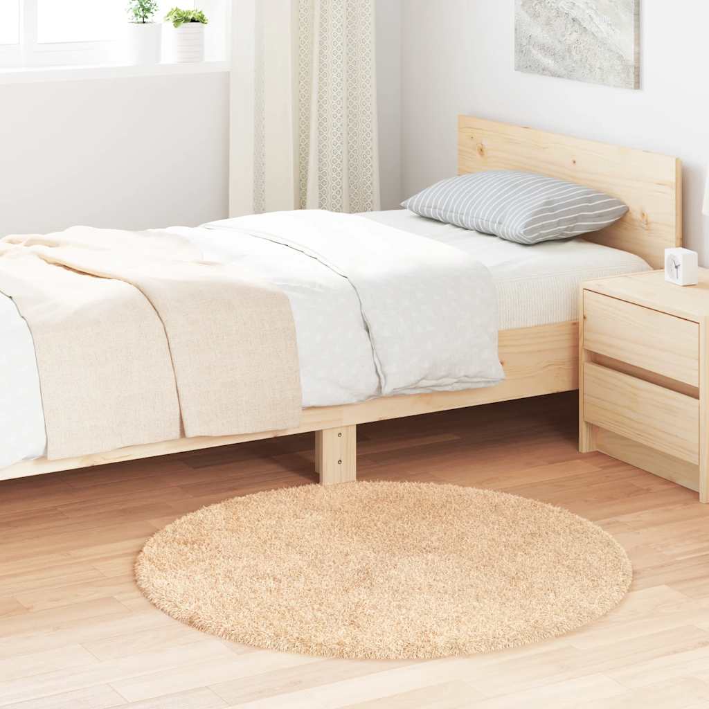 Shaggy Rug High Pile NAVARRA Beige 100x100 cm Polyester