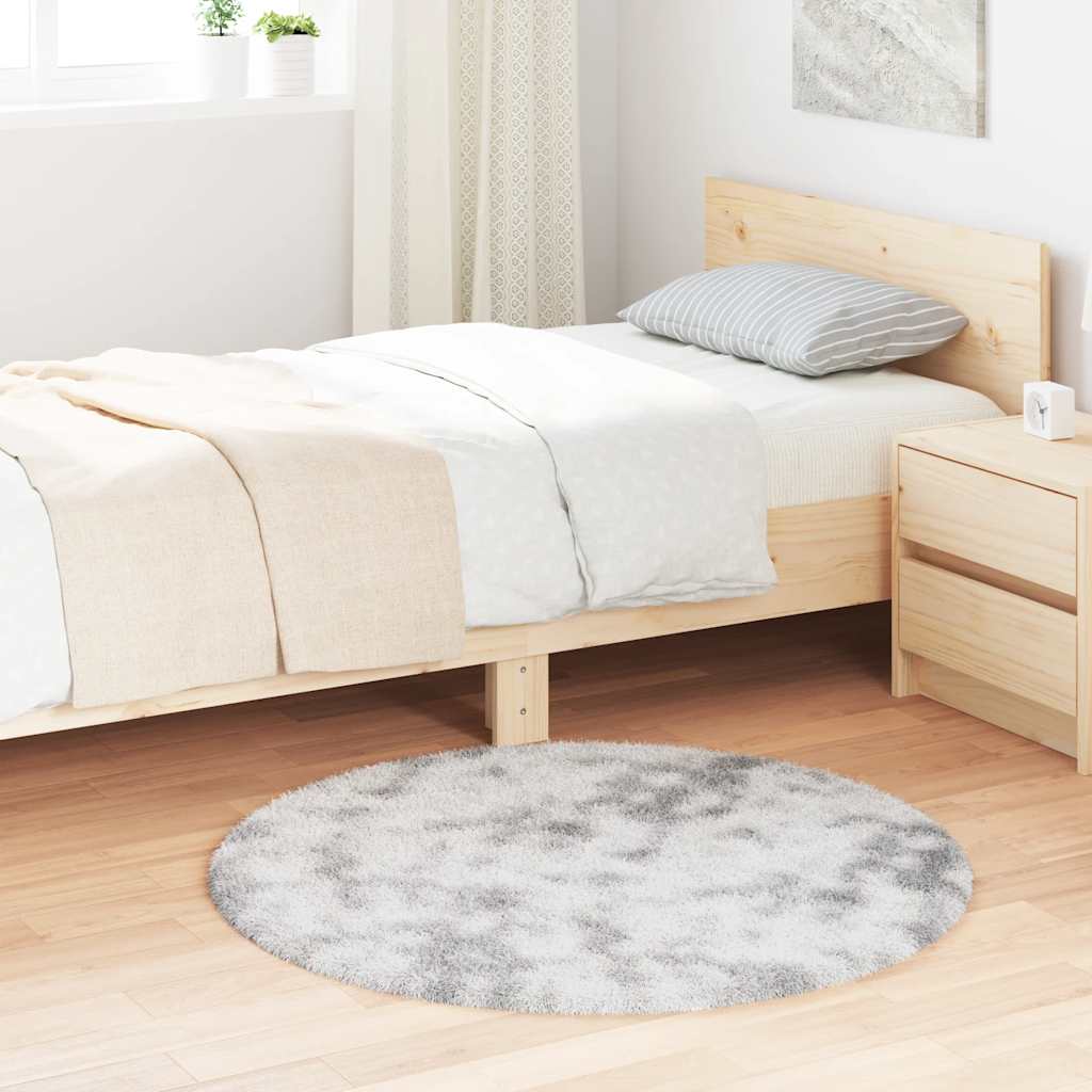Shaggy Rug High Pile NAVARRA Light Grey 100x100 cm Polyester